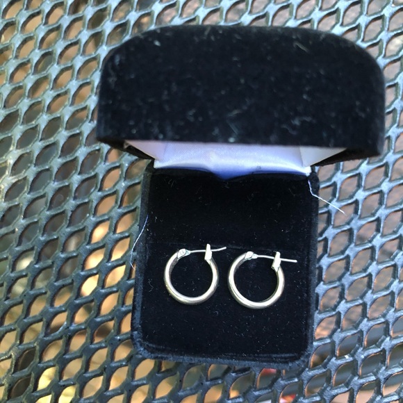 Jewelry - White Gold Plated Hoop Earrings.